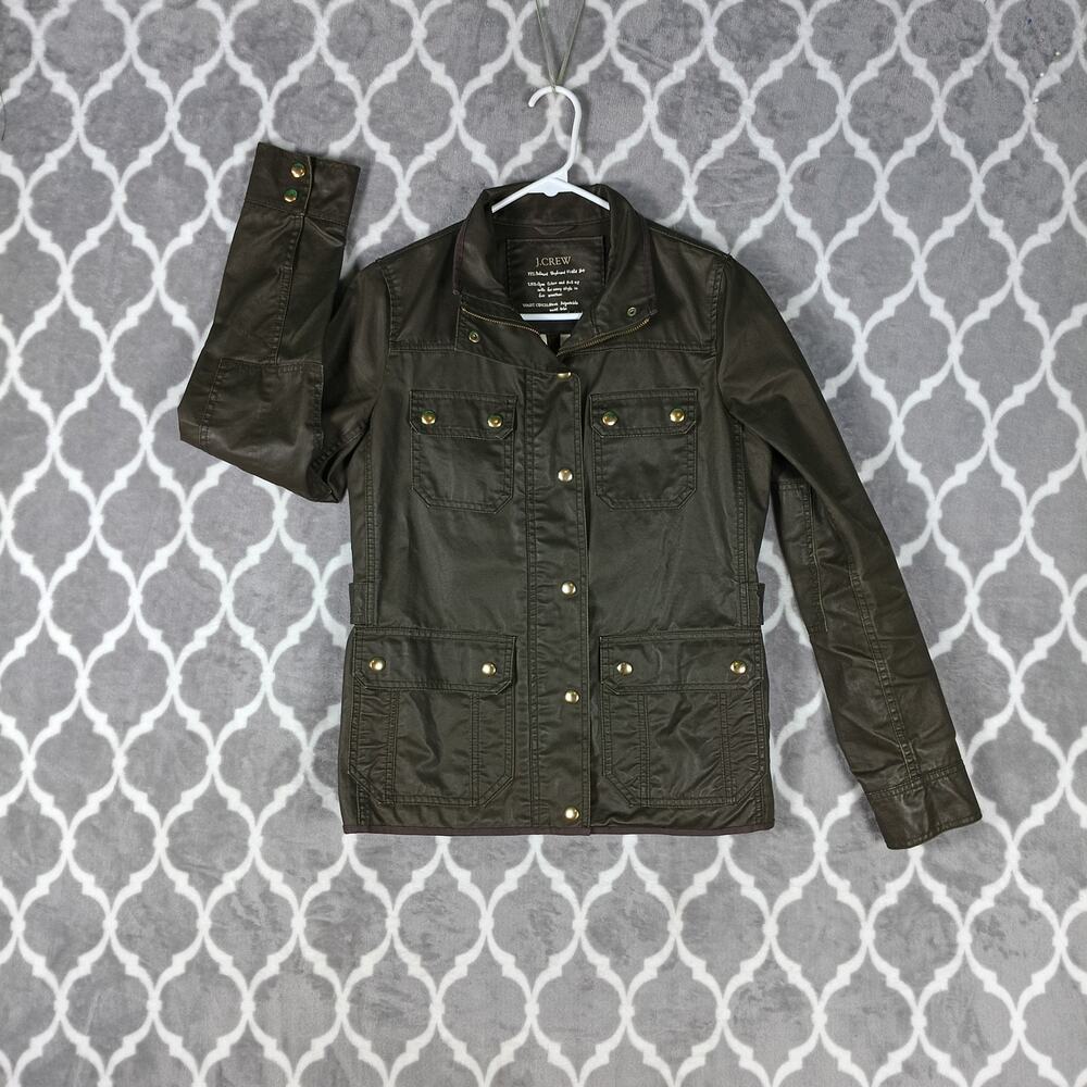 J Crew Jacket Women Size XS Olive Green Field Barn Military Style Heritage